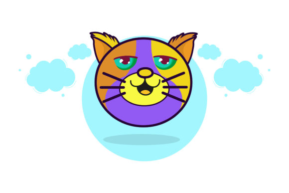 Cat Face Funny Circle Cloud Graphics and Icons Review