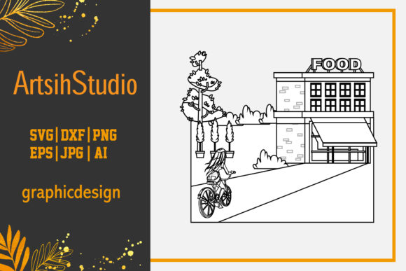City Flat Illustration Restaurant Funny for Modern Graphics