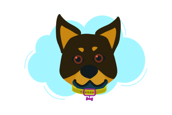 Dog Funny Mammal Cloud Style Graphics Freebies