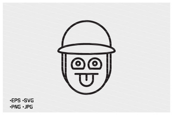 Funny Face Boy Emoticon Line Clipart Graphics & Icons Review