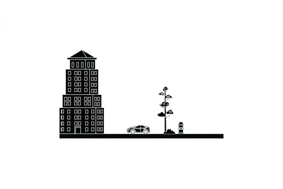 Illustration City Flat Building Funny Graphics & Freebies Review
