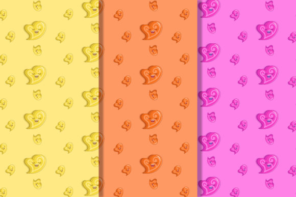 Kawaii Heart Funny Cartoon Pattern Graphics Freebies Review