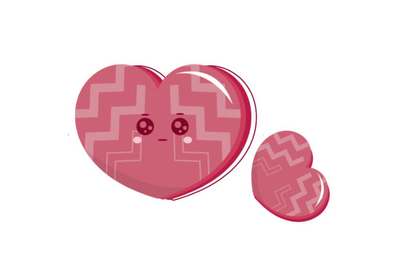 Kawaii Heart Funny Graphic for Graphics and Illustrations